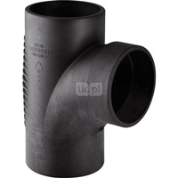 Trójnik GEBERIT Silent-db20 88.5' PE 110 mm x DN 90 x 90 mm x 110 mm (króciec z tworzywa sztucznego do spawania/zgrzewania x króciec z tworzywa sztucznego do spawania/zgrzewania x króciec z tworzywa sztucznego do spawania/zgrzewania), kolor czarny