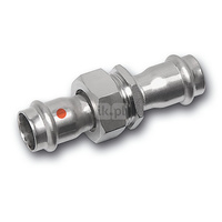 Śrubunek SANHA NiroTherm Press trzyczęściowy, stal nierdzewna, 15 mm (zw x zw)