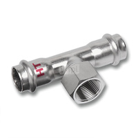 Trójnik SANHA NiroSan Press Industry stal nierdzewna 18 mm x 3/4'' x 18 mm (zw x GW x zw)