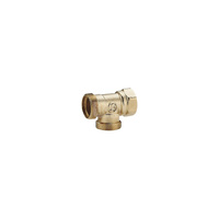 Trójnik GIACOMINI R571R 90' mosiądz 28 mm x 28 mm x 1'' (GZ x GZ x GW)
