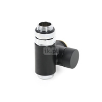 Zawór odcinający zintegrowany z trójnikiem CYLINDER, Lewy, GZ 1/2"-GW 1/2"-GZ 24-19, Czarny mat, V1102_01E9005SXmat