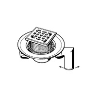 Wpust VIEGA 49353 z 1 przyłączem DN 50, odpływ poziomy, kratka 100x100mm stal