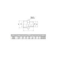 Nypel VALVEX V-Pex redukcja, mosiądz, 1/2'' x 3/8'' (GZ), 27.5 mm