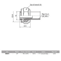 Śrubunek VALVEX Pex, mosiądz (niklowany), 3/4'' (GW x zz)