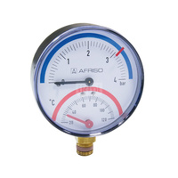 Manometr AFRISO TM radialne 1/4'' fi 80 mm, 0 - 4 bar, 20 - 120'C