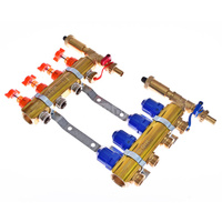 Rozdzielacz do ogrzewania podłogowego QIK Optimo STANDARD III - RMSZT-1-50 7-obieg. mosiądz GW 1'' x GZ 3/4'' + przepływomierz