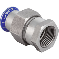 Śrubunek hydrauliczny GEBERIT Mapress Edelstahl FKM przejściowy z nakrętką ze stali CrNi stal nierdzewna GW 3/4'' 18 mm z pierścieniem zacinającym