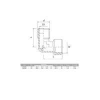 Kolano 90' VALVEX V-Pex, mosiądz (niklowany), 3/4'' (GZ x GW)