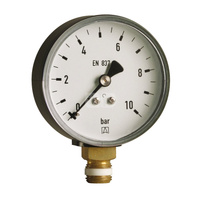 Manometr z rurką Bourdona AFRISO RF standardowy -1/15 bar G1/4B aksjalne fi 63 mm, kl. 1.6%