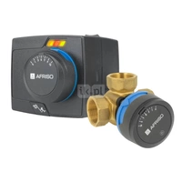 Zawór obrotowy trójdrogowy AFRISO ARV 382 Vario ProClick, mieszający, Siłownik elektryczny ARM 343, DN 20