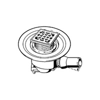 Wpust VIEGA 492176 z 1 przyłączem DN 50, odpływ pionowy, kratka 100x100mm stal