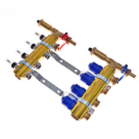 Rozdzielacz do ogrzewania podłogowego QIK Optimo MAGNET STD III - RMSZT-1-50-M 13-obieg. mosiądz GW 1'' x GZ 3/4'' + przepływomierz