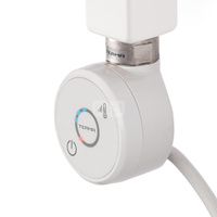 Grzałka TERMA TDY, 200W \ Tuba, RAL 9016 , kabel prosty bez wtyczki z maskownicą [biały, 1,5m, logo