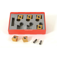 Zestaw 6 płytek tnących fazowarki do rur B-500, 1 opakowanie smaru przeciwzatarciowego, 2 śruby, walizka