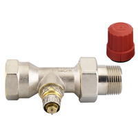 Zawór grzejnikowy termostatyczny DANFOSS prosty z nastawą wstępną (bez ograniczenia skoku), połączenie 1'' (niklowanie) biały