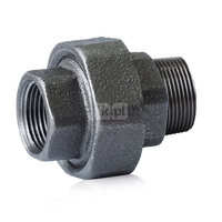 Dwuzłączka nakrętno-wkrętna Płaska czarna 1/2'' U2 STRONG