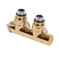 Zawór termostatyczny kątowy 50 oś CYLINDER, Prawy, GZ 1/2"-GZ 24-19, Złoty, (V37100HSX)