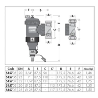 Separator zanieczyszczeń z podwójnym magnesem DirtmagPro® 1 1/4”