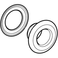 Kołnierz Geberit z pierścieniem dociskowym, do zestawu odpływowo-przelewowego do wanien i brodzików z PushControl: Chrom błyszczący