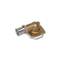 Kolano 90' SANHA 3fit Press do spłuczki z kołnierzem dwuczęściowy, mosiądz, 20 mm x 1/2'' (zw x GZ)