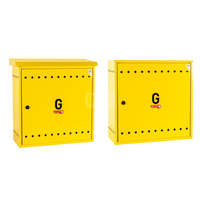 Skrzynka gazowa, 600x600x250, wolnostojąca, metalowa, ze skośnym daszkiem - popielata