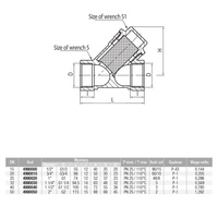 Filtr typu Y VALVEX PIZA śrut GW 1/2"