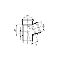 Trójnik MAGNAPLAST KG 2000 KGEA 45' PP-md DN 500 x DN 160 x DN 500 (ww x ww x wz), kolor zielony