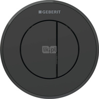 Pneumatyczny przycisk uruchamiający WC Geberit Typ 10, ręczny, podtynkowy, Sigma 8cm dwudzielny, czarny mat, easy-to-clean
