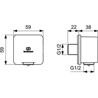 IDEALRAIN PRZYŁĄCZE KĄTOWE 1/2'' BR GOLD